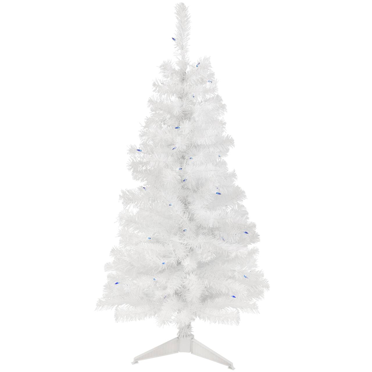 4ft. Pre-Lit White Pine Artificial Christmas Tree, Blue Lights